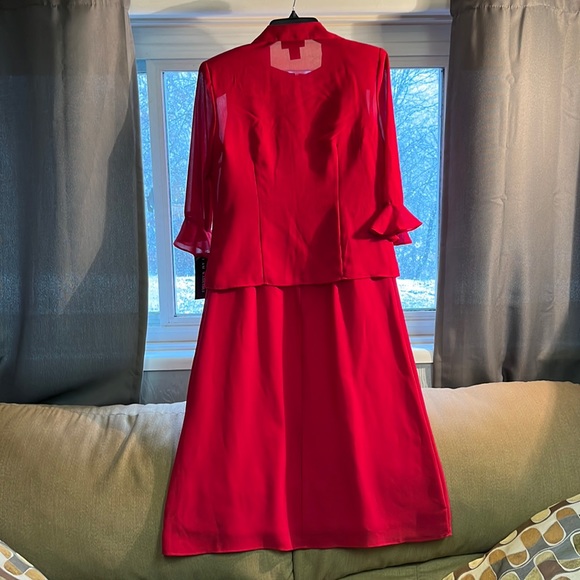 New NWT Red A.K.C. Red 2 pc gown dress 6 mother of bride - Picture 6 of 6